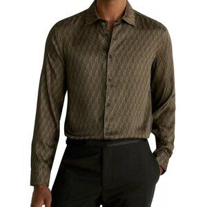 Reiss Men's Long Sleeve Brown Light Weight Shirt - Large - New with Tags